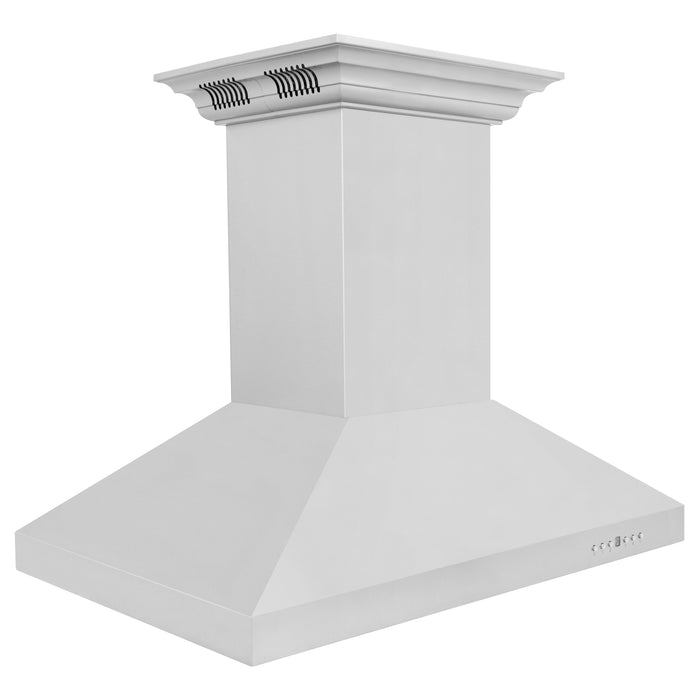 ZLINE 36" Island Mount Range Hood in Stainless Steel with CrownSound® Bluetooth Speakers, KL3iCRN-BT-36