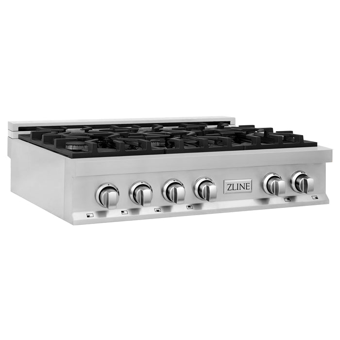ZLINE 36" Rangetop with 6 Gas Burners in Stainless Steel, RT36