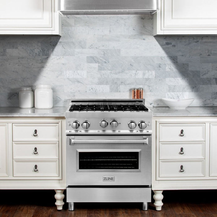 ZLINE 30" All Gas Range in Stainless with Brass Burners, RG-BR-30