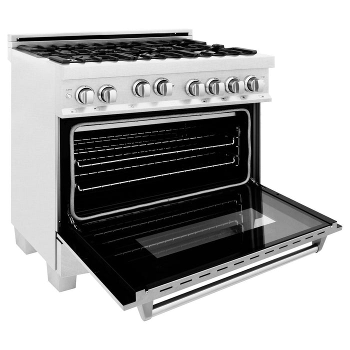 ZLINE 36" All Gas Range in DuraSnow® Stainless with 6 Burners, RGS-SN-36