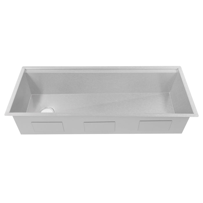 ZLINE 43" Garmisch Undermount Single Bowl Kitchen Sink in Stainless Steel with Bottom Grid and Accessories, SLS-43