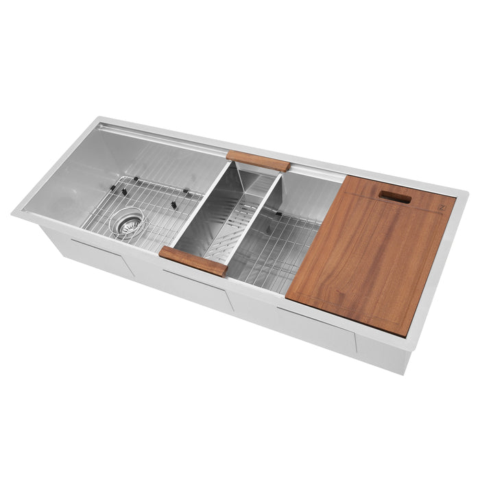 ZLINE 45" Garmisch Undermount Single Bowl Kitchen Sink in Stainless Steel with Bottom Grid and Accessories, SLS-45