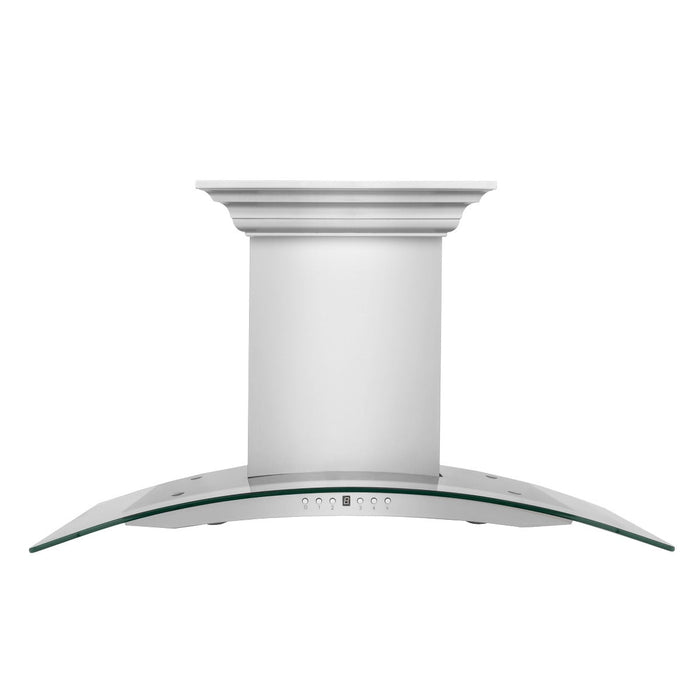 ZLINE 36" Wall Mount Range Hood with Built-in CrownSound Bluetooth Speakers in Stainless Steel & Glass, KN4CRN-BT-36