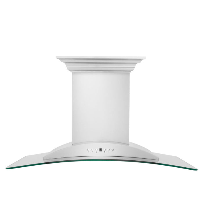 ZLINE 36' Wall Mount Range Hood with Built-in CrownSound Bluetooth Speakers in Stainless Steel & Glass, KNCRN-BT-36