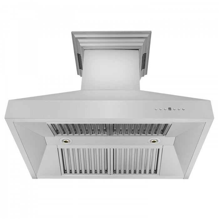 ZLINE 48" Ducted Wall Mount Range Hood in Stainless Steel with Built-in CrownSound® Bluetooth Speakers, 667CRN-BT-48