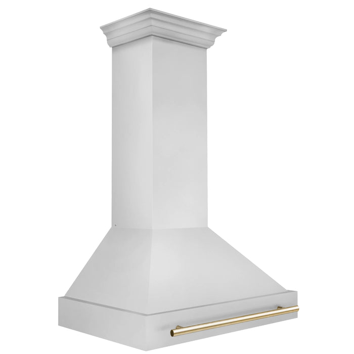 ZLINE 36" Autograph Edition Wall Mount Range Hood in Stainless Steel with Gold Handle, 8654STZ-36-G