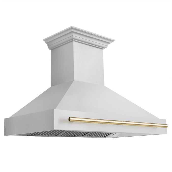 ZLINE 48" Autograph Edition Stainless Steel Range Hood with Gold Handle, 8654STZ-48-G