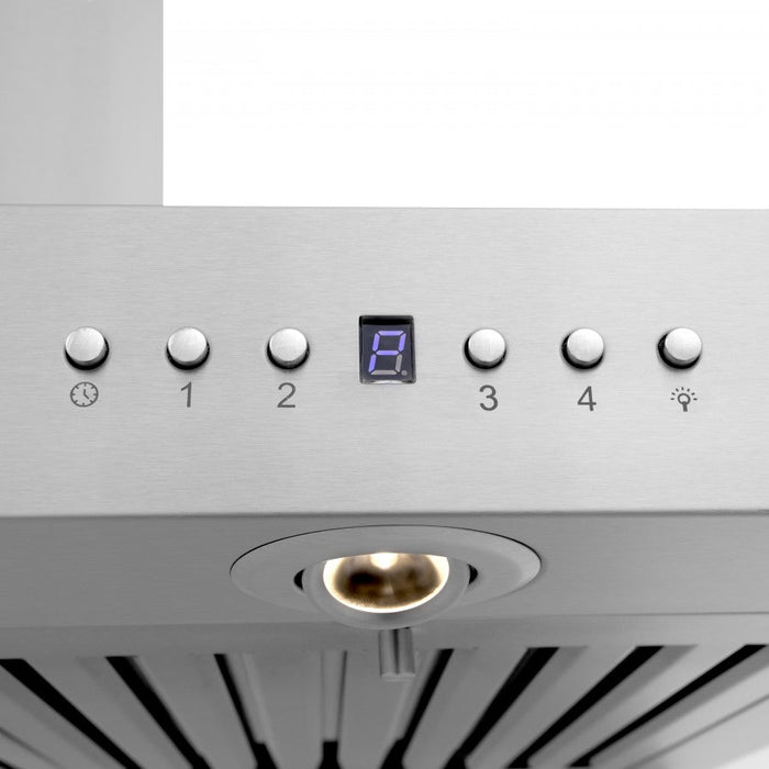 ZLINE 48" Wall Mount Range Hood in Stainless Steel with Built-in CrownSound® Bluetooth Speakers, KECRN-BT-48