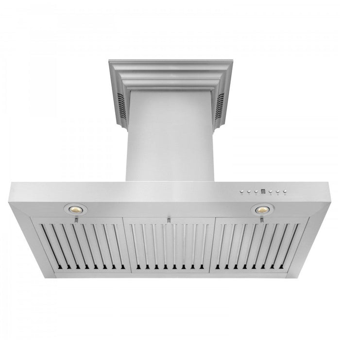 ZLINE 48" Wall Mount Range Hood in Stainless Steel with Built-in CrownSound® Bluetooth Speakers, KECRN-BT-48