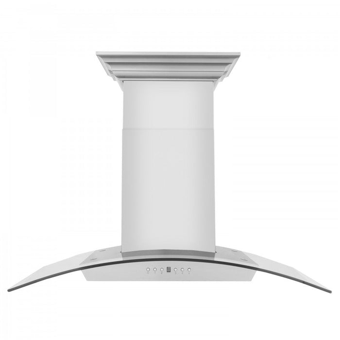 ZLINE 36" Wall Mount Range Hood with Built-in CrownSound® Bluetooth Speakers in Stainless Steel & Glass, KZCRN-BT-36