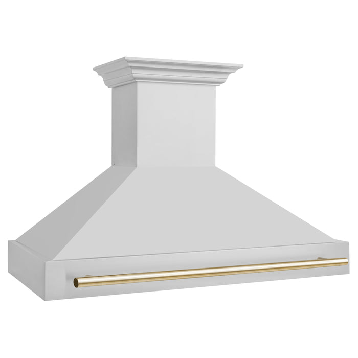 ZLINE 48" Autograph Edition Stainless Steel Range Hood with Gold Handle, 8654STZ-48-G