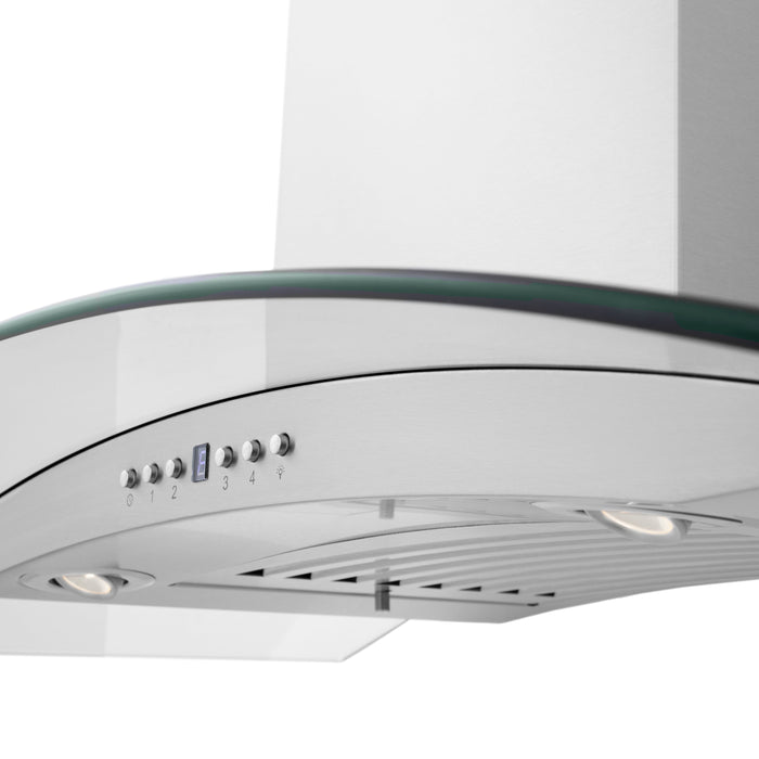 ZLINE 48" Wall Mount Range Hood in Stainless Steel with CrownSound® Built-in Speakers, KL3iCRN-BT-48