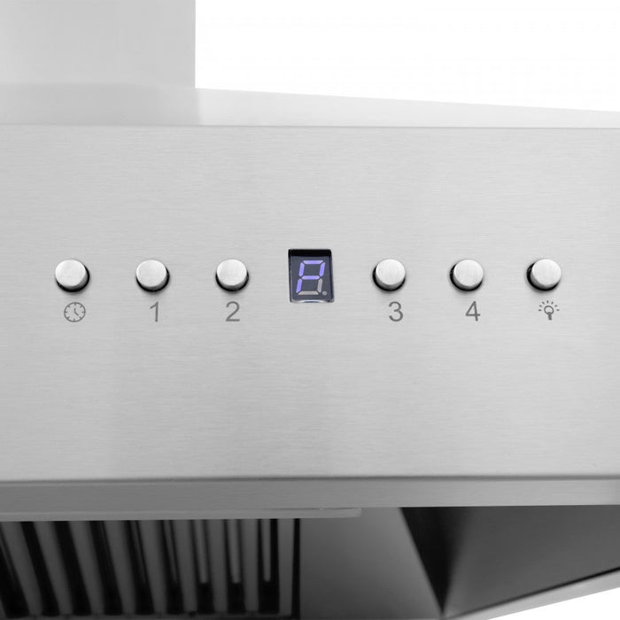 ZLINE 36" Wall Mount Range Hood in Stainless Steel with Built-in CrownSound® Bluetooth Speakers, 697CRN-BT-36