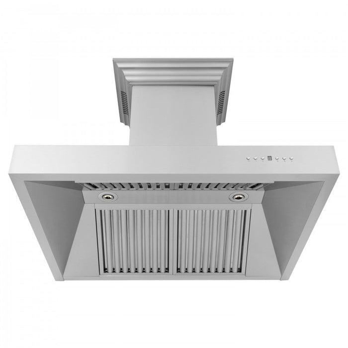 ZLINE 60" Professional Wall Mount Range Hood in Stainless Steel with Built-in CrownSound® Bluetooth Speakers, 697CRN-BT-60