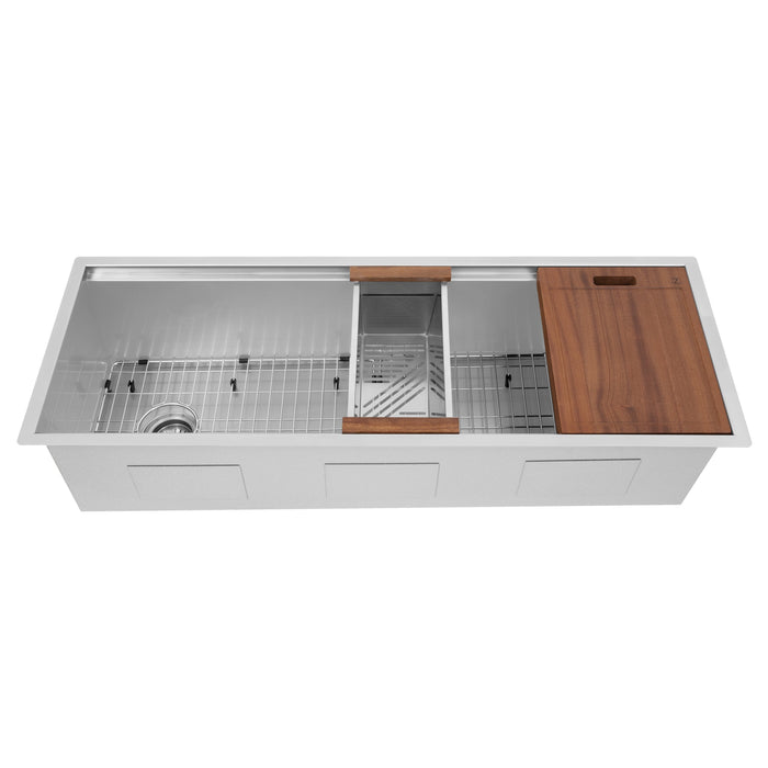 ZLINE 45" Garmisch Undermount Single Bowl Kitchen Sink in Stainless Steel with Bottom Grid and Accessories, SLS-45