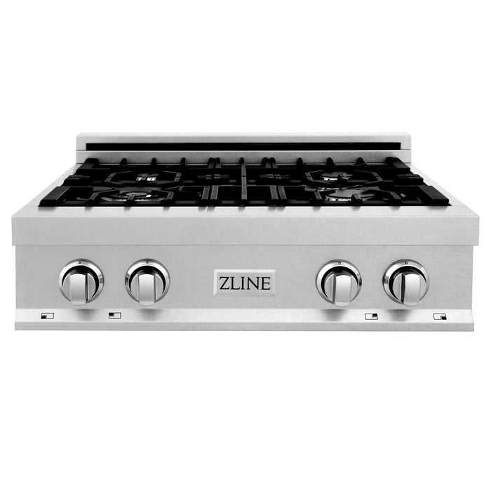 ZLINE 30" Cook Top in DuraSnow® Stainless Steel with 4 Gas Burners, RTS-30