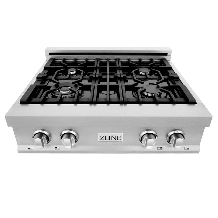 ZLINE 30" Cook Top in DuraSnow® Stainless Steel with 4 Gas Burners, RTS-30