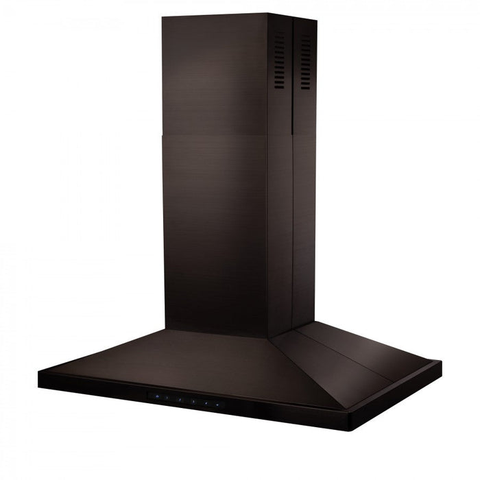 ZLINE 36" Convertible Vent Island Mount Range Hood in Black Stainless Steel, BSGL2iN-36