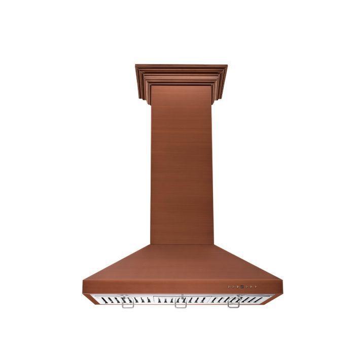 ZLINE 36" Designer Series Island Mount Range Hood in Copper Finish, 8KL3iC-36