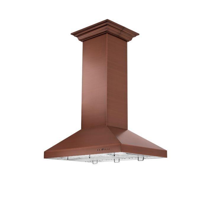 ZLINE 36" Designer Series Island Mount Range Hood in Copper Finish, 8KL3iC-36