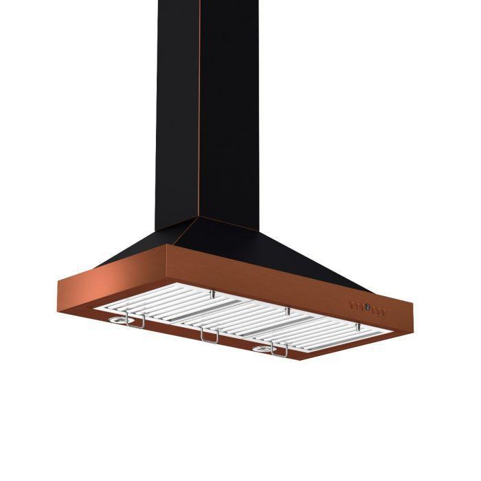 ZLINE 36" Designer Series Wall Mount Range Hood in Oil-Rubbed Bronze with Copper Accents, KB2-BCXXX-36