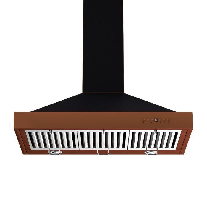 ZLINE 36" Designer Series Wall Mount Range Hood in Oil-Rubbed Bronze with Copper Accents, KB2-BCXXX-36