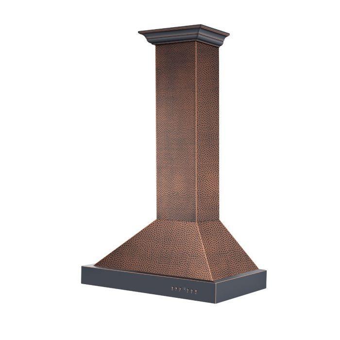 ZLINE 30" Wall Mount Range Hood in Hand-Hammered Copper, KB2-HBXXX-30