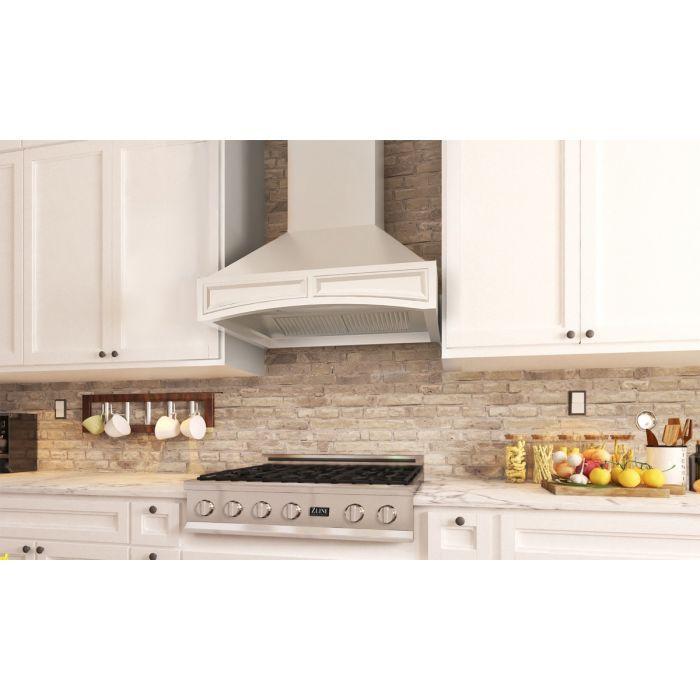 ZLINE 30" Wooden Wall Mount Range Hood in White, 321TT-30