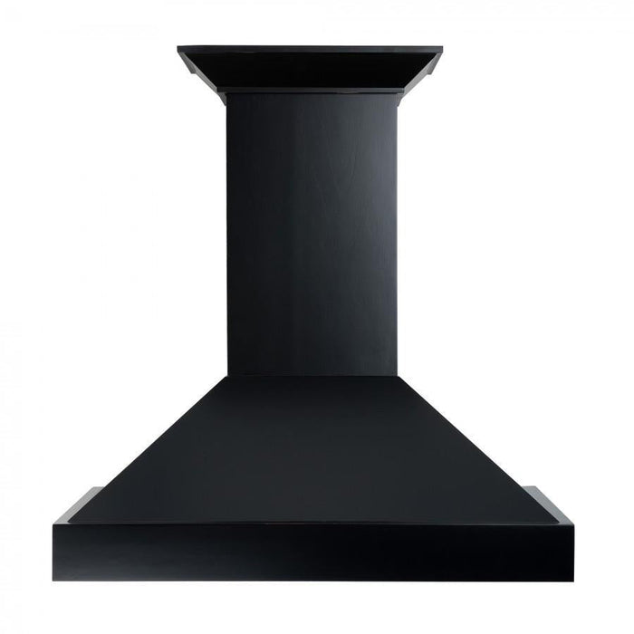 ZLINE 30" Designer Series Wooden Wall Mount Range Hood in Black with Crown Molding, KBCC-30