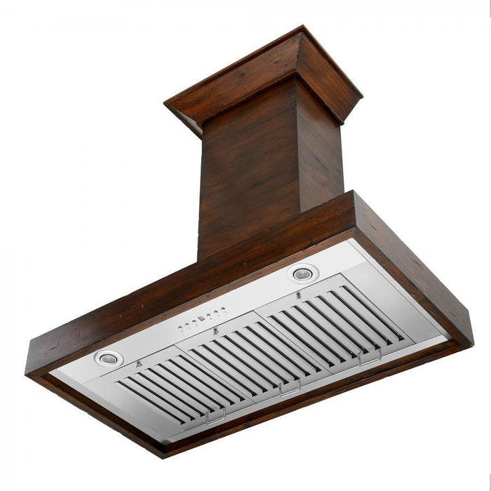 ZLINE 36" Designer Series Wooden Wall Mount Range Hood in Walnut, KBRR-36