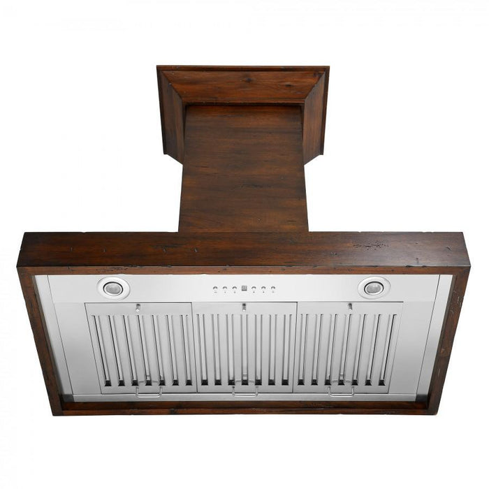 ZLINE 36" Designer Series Wooden Wall Mount Range Hood in Walnut, KBRR-36