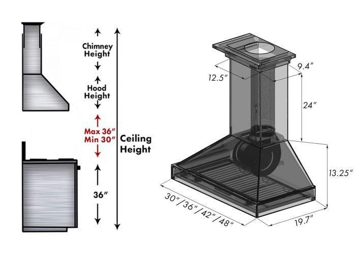 ZLINE 36" Unfinished Wooden Wall Mount Range Hood, KBUF-36