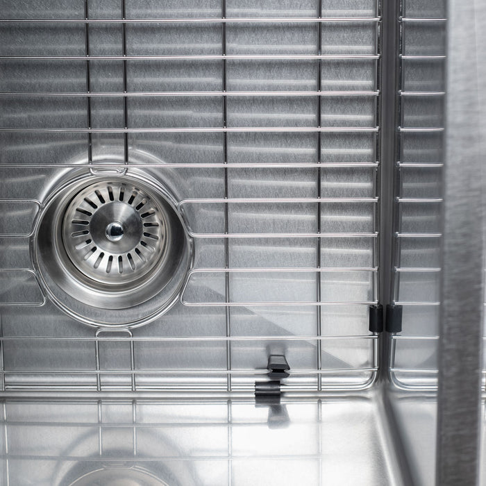 ZLINE 23" Meribel Undermount Single Bowl Kitchen Sink with Bottom Grid in DuraSnow® Stainless Steel, SRS-23S