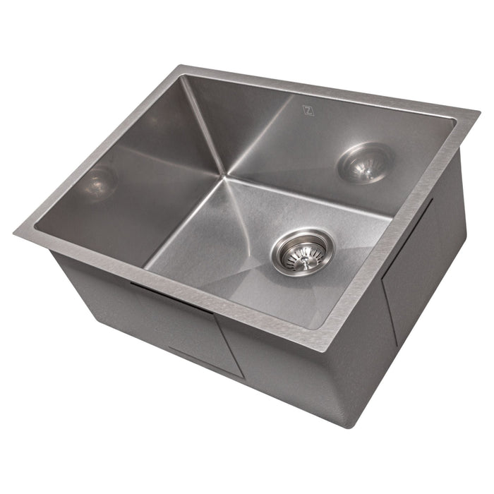 ZLINE 23" Meribel Undermount Single Bowl Kitchen Sink with Bottom Grid in DuraSnow® Stainless Steel, SRS-23S
