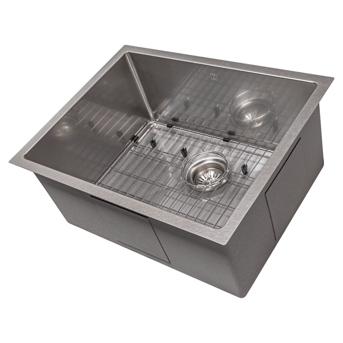 ZLINE 23" Meribel Undermount Single Bowl Kitchen Sink with Bottom Grid in DuraSnow® Stainless Steel, SRS-23S