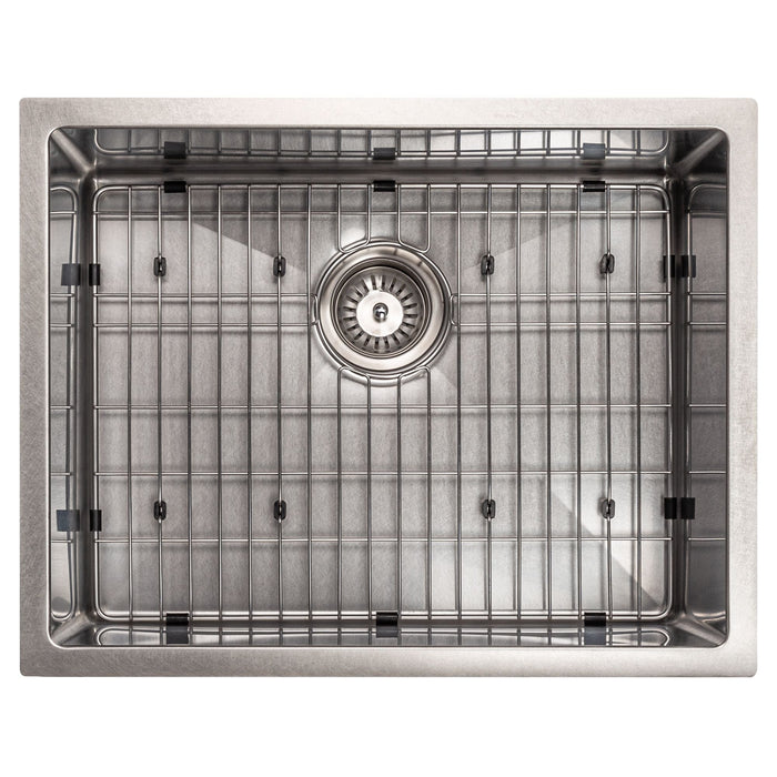 ZLINE 23" Meribel Undermount Single Bowl Kitchen Sink with Bottom Grid in DuraSnow® Stainless Steel, SRS-23S