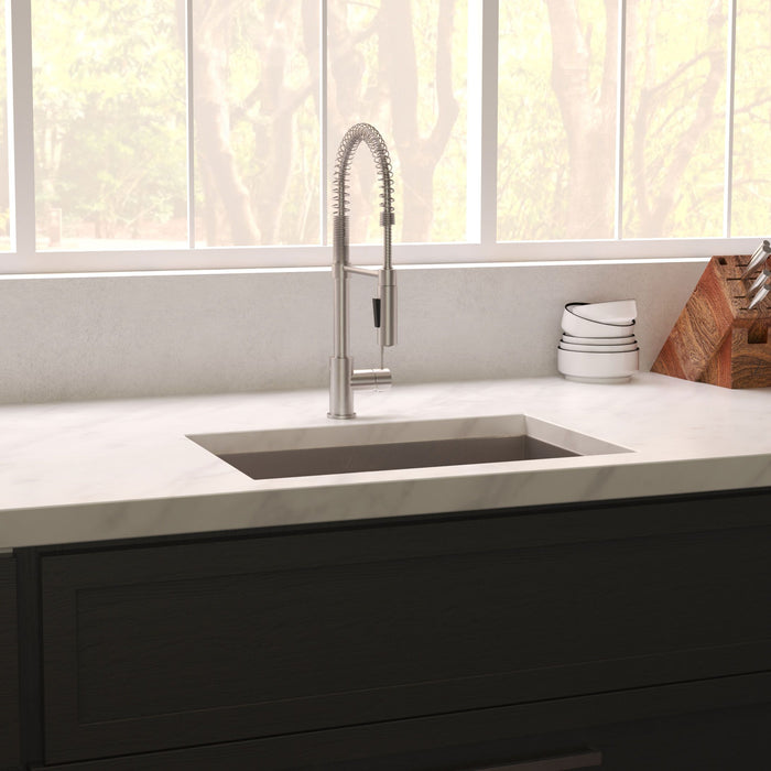 ZLINE 23" Meribel Undermount Single Bowl Kitchen Sink with Bottom Grid in DuraSnow® Stainless Steel, SRS-23S