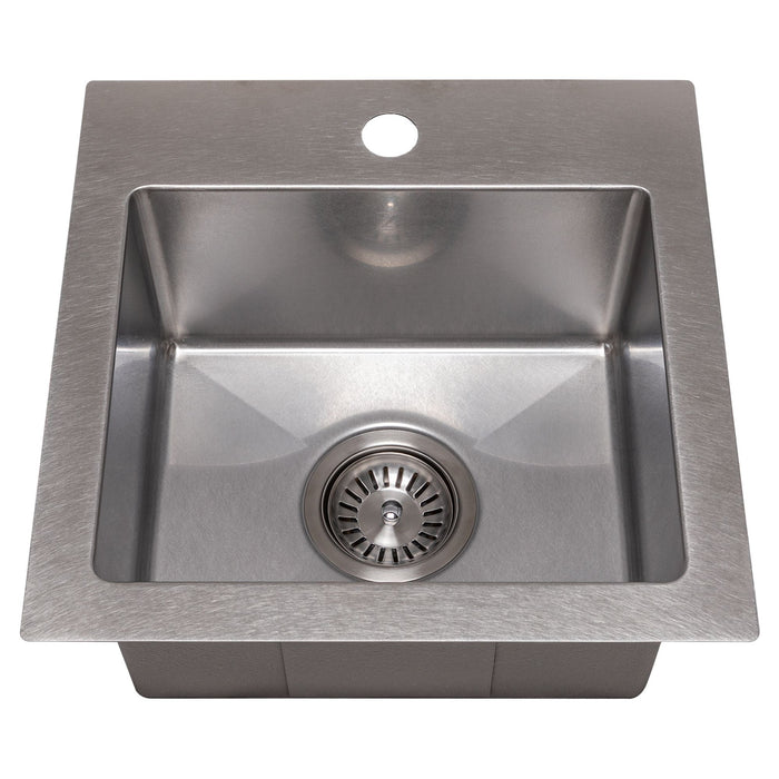 ZLINE 15" Donner Topmount Single Bowl Bar Kitchen Sink in DuraSnow® Stainless Steel, STS-15S