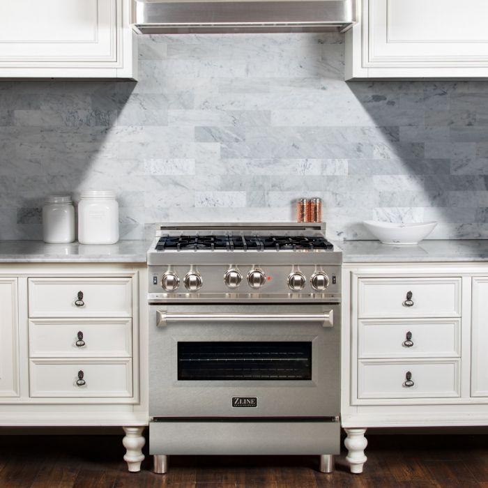 ZLINE 30" All Gas Range in Stainless Steel with DuraSnow® Stainless Door, RG-SN-30