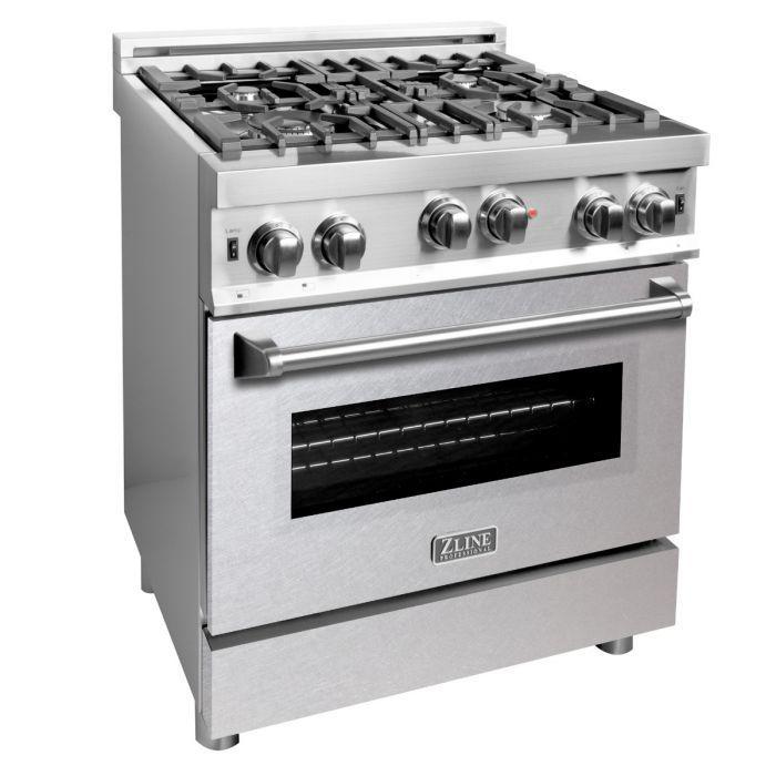 ZLINE 30" All Gas Range in Stainless Steel with DuraSnow® Stainless Door, RG-SN-30