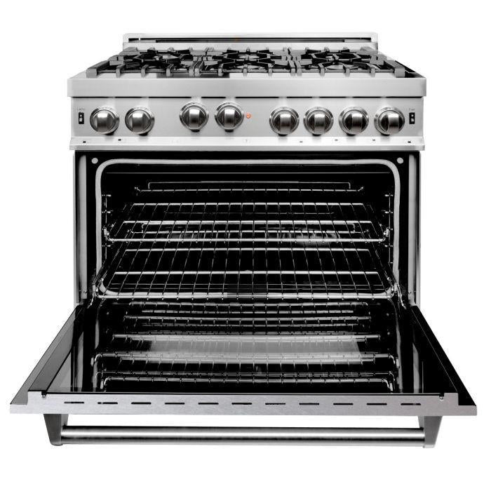 ZLINE 36" All Gas Range in Stainless Steel with DuraSnow® Finish Door, RG-SN-36