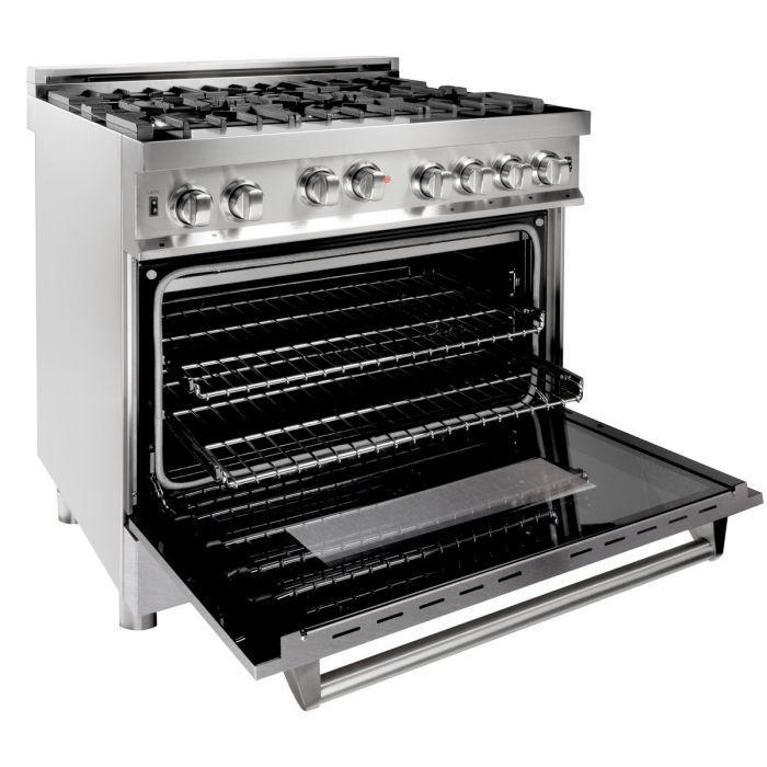 ZLINE 36" All Gas Range in Stainless Steel with DuraSnow® Finish Door, RG-SN-36