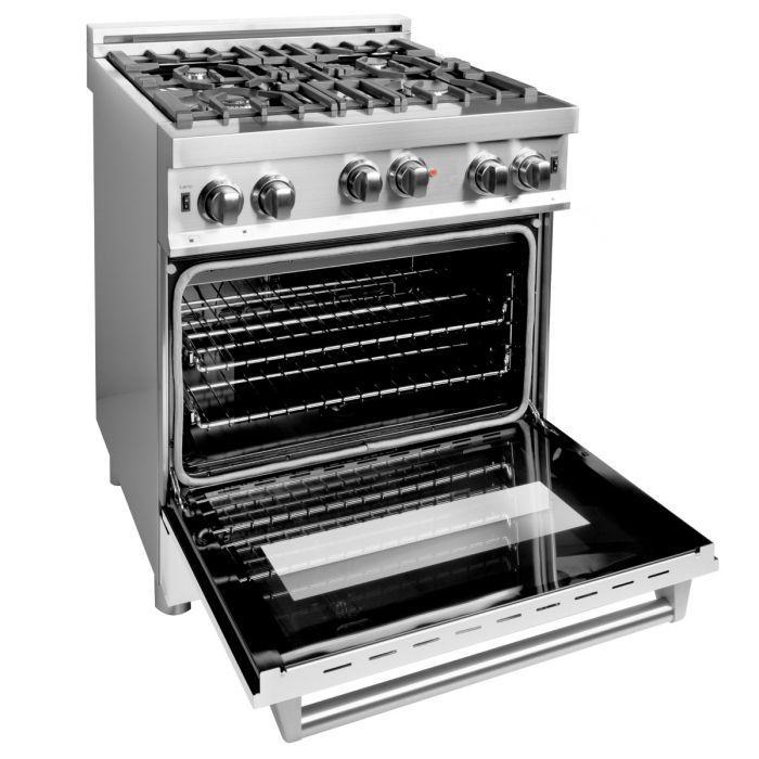 ZLINE 30" Professional All Gas Range with White Matte Door, RG-WM-30