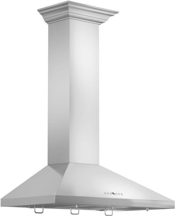 ZLINE 48" Convertible Wall Mount Range Hood in Stainless Steel with Crown Molding, KL2CRN-48