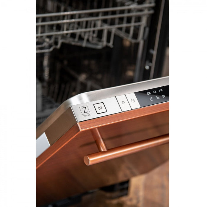 ZLINE 18" Classic Top Control Dishwasher in Copper with Modern Handles, DW-C-18