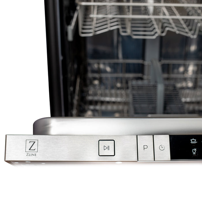 ZLINE 24" Euro Style Top Control Dishwasher in Blue Gloss with Traditional Style Handle, DW-BG-24