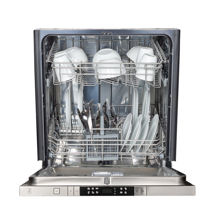 ZLINE 24" Classic Top Control Dishwasher in White Matte with Traditional Style Handle, DW-WM-24