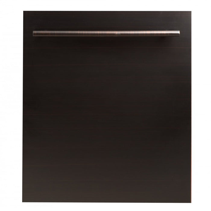 ZLINE 24" Classic Top Control Dishwasher in Oil-Rubbed Bronze with Modern Style Handle, DW-ORB-24
