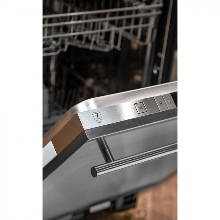 ZLINE 24" Euro Style Top Control Dishwasher in DuraSnow® Stainless Steel with Modern Style Handle, DW-SN-24