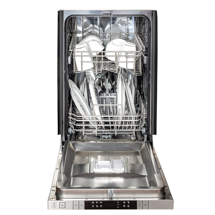 ZLINE 18" Classic Top Control Dishwasher in Blue Gloss Stainless Steel with Traditional Handle, DW-BG-18